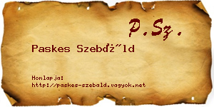 Paskes Szebáld névjegykártya